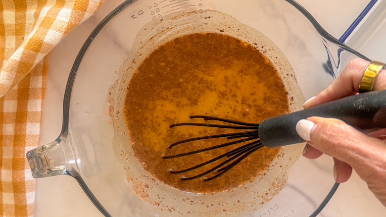 hand whisking mixture