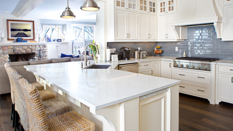 marble countertop in kitchen