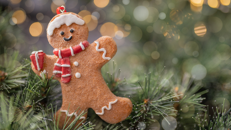 gingerbread man in a a tree