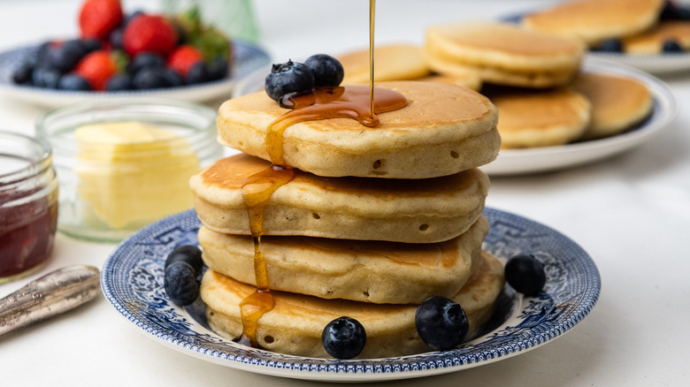 Stack of drop scones on plate