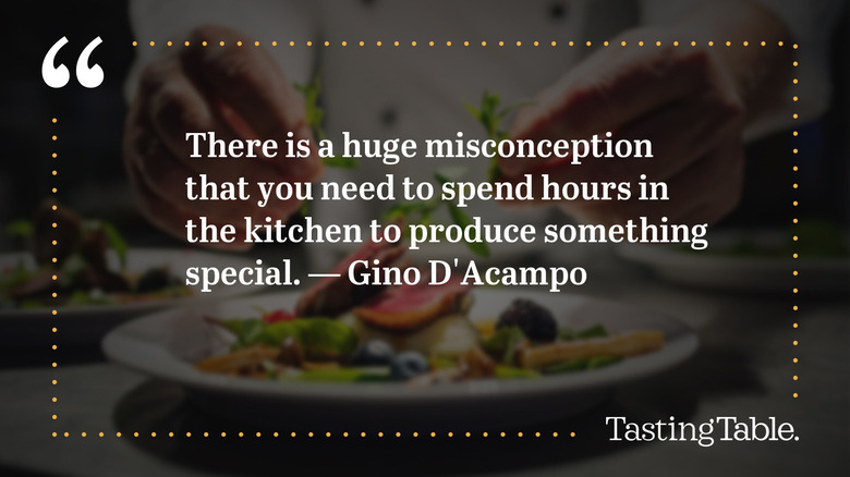 A graphic with a quote from Gino D'Acampo.