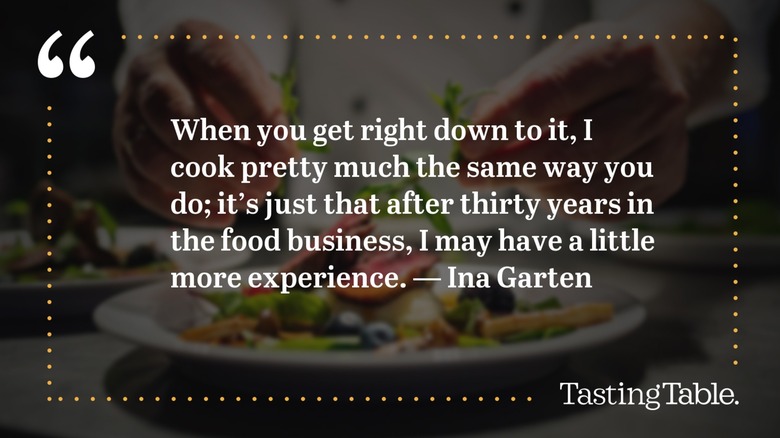 Ina Garten's quote against a dark background