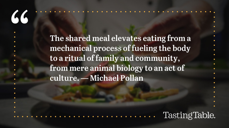 A graphic displaying a quote from American author and journalist Michael Pollan's book, "In Defense of Food"