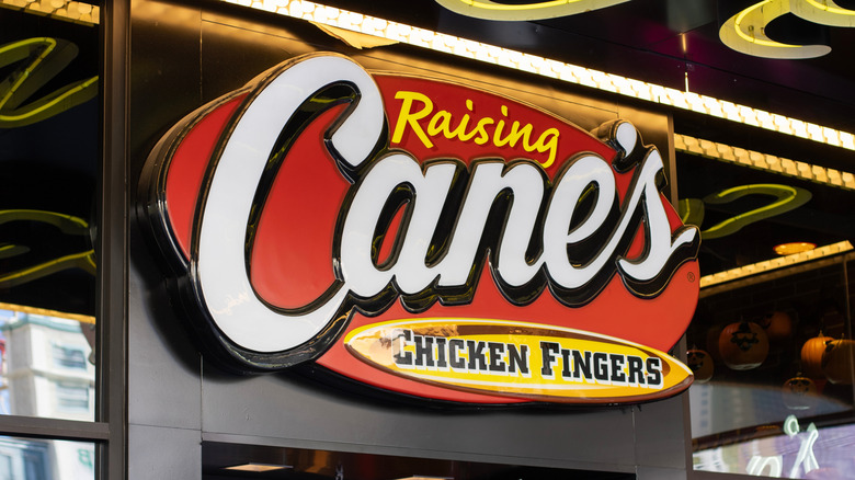 Raising Cane's sign on side of building