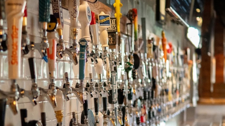 Lineup of taps at Raleigh Beer Garden