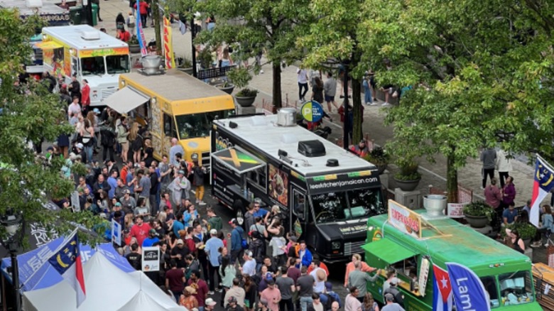 patrons at the Food Truck Rodeo in Raleigh