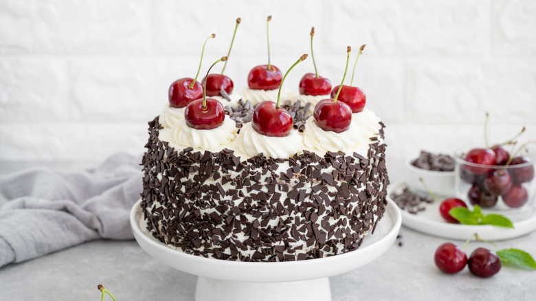 Black Forest cake on stand