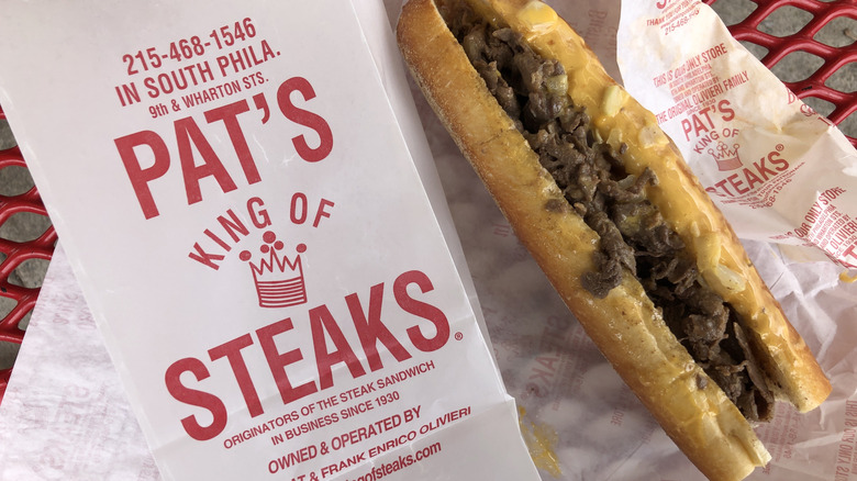 A cheesesteak from Pat's King of Steaks in South Philadelphia