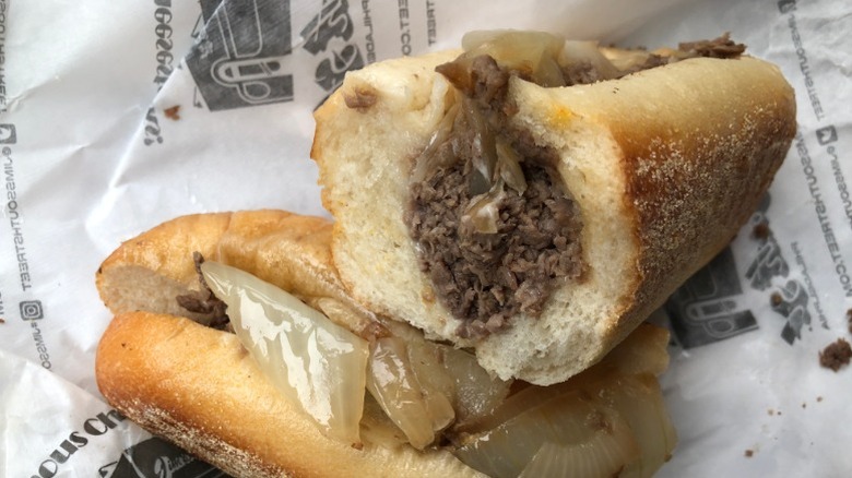A cheesesteak from Jim's on South Street in Philadelphia