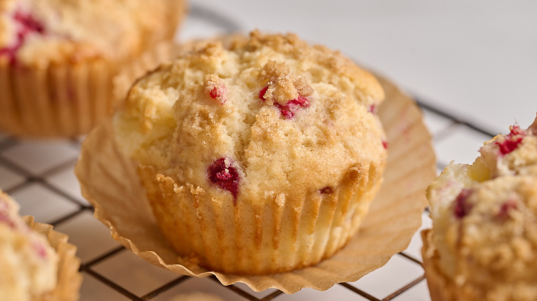 muffin topped with streusel topping