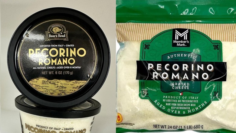 Recalled Pecorino Romano cheeses from Boar's Head and Member's Mark