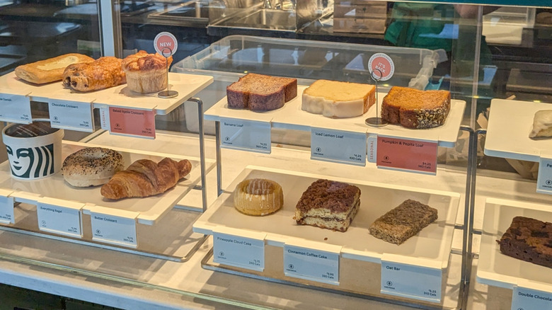 Starbucks bakery items in case