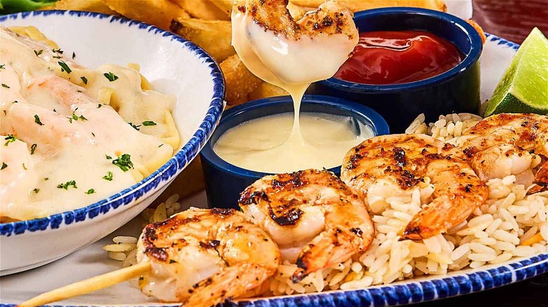 Shrimp and mashed potatoes