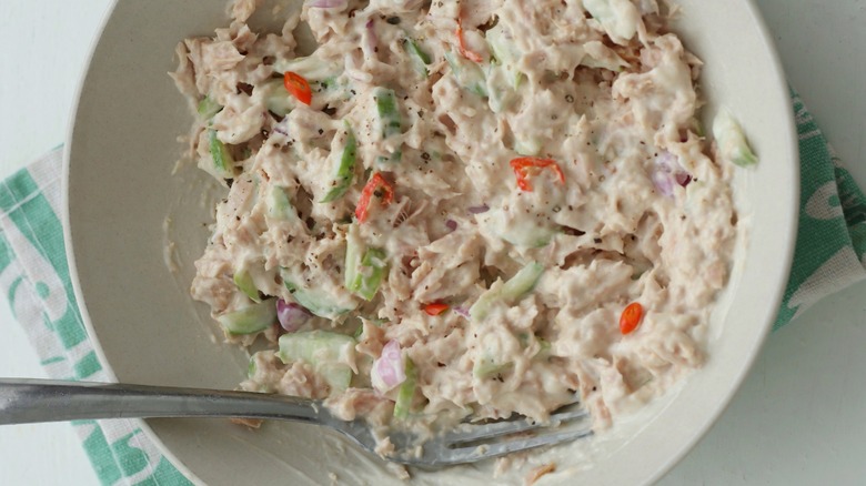 Tuna salad in bowl