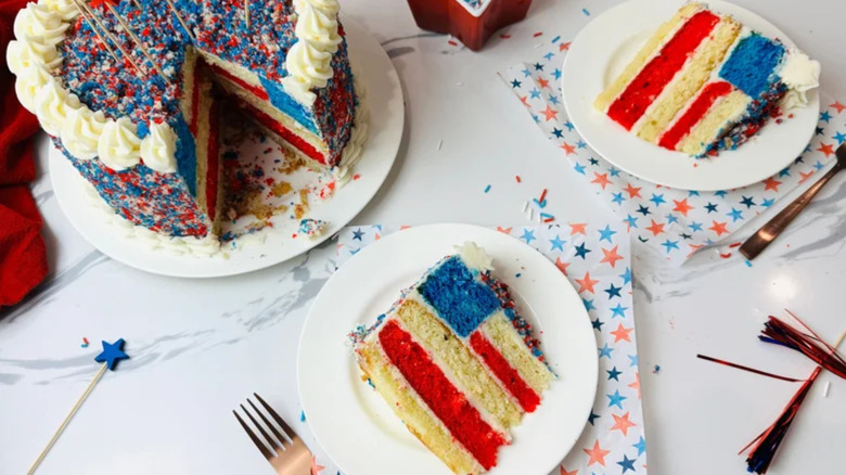 Red, White, and Blue Cake