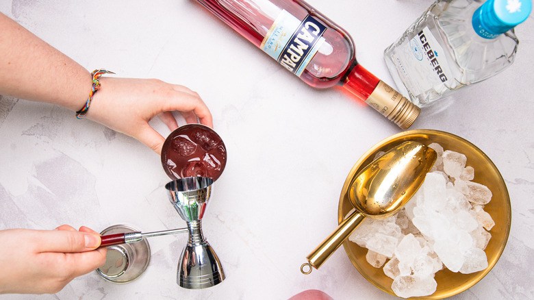 Cocktail in shaker.