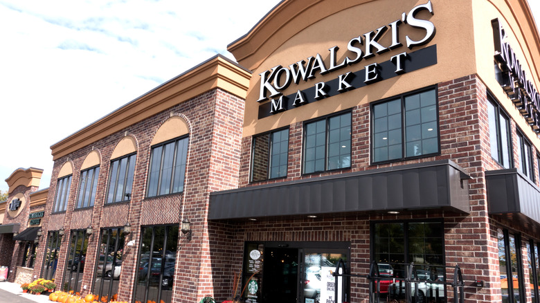 Kowalskis Market regional grocery chain's exterior with a white sky in the background