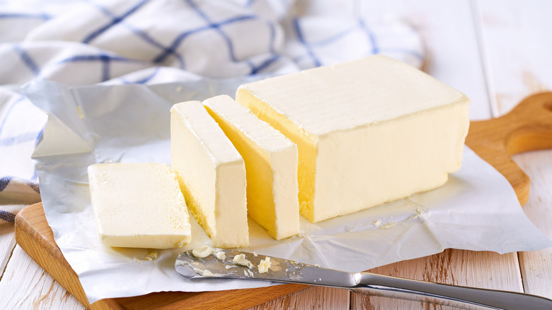Butter smears on a t-shirt