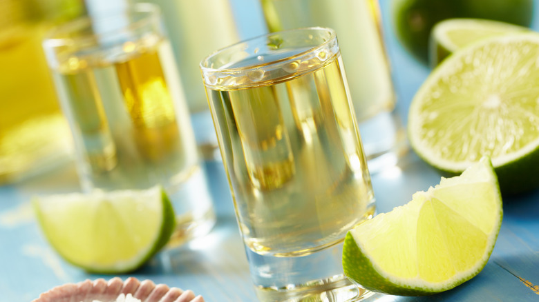 tequila shots with lime