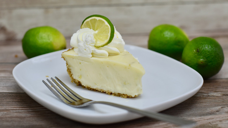 key lime pie with limes
