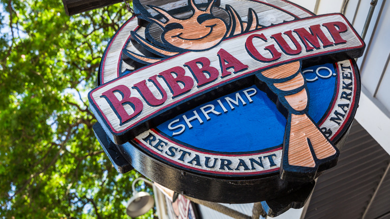 Bubba Gump Shrimp Co. sign in front of restaurant