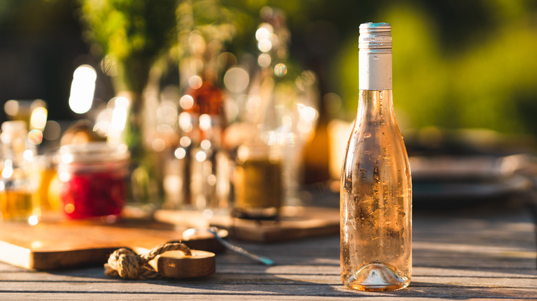 bottles on table at party