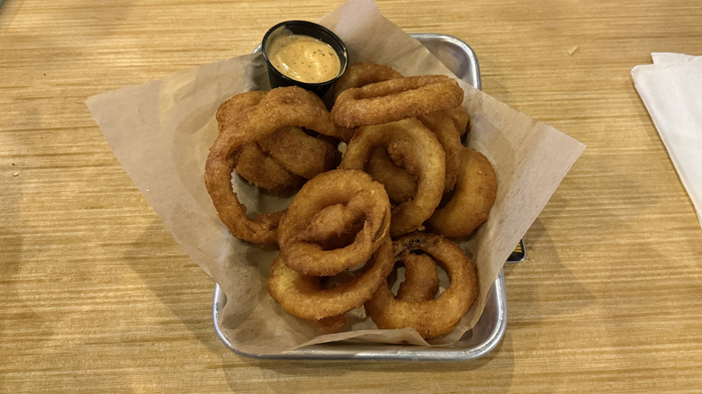 Buffalo Wild Wings bottomless apps with onion rings.
