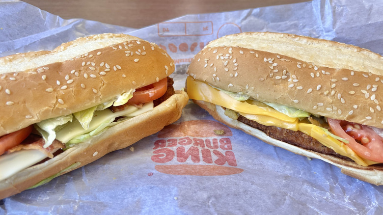 Close up of two chicken sandwiches