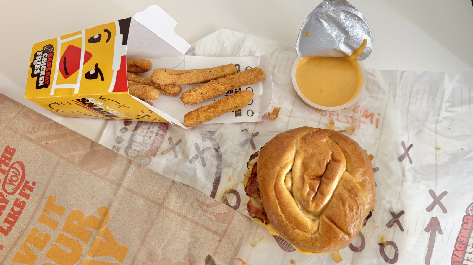 Review: Burger King's New Pretzel Burger And Nacho Cheese Sauce Are Game Day Winners