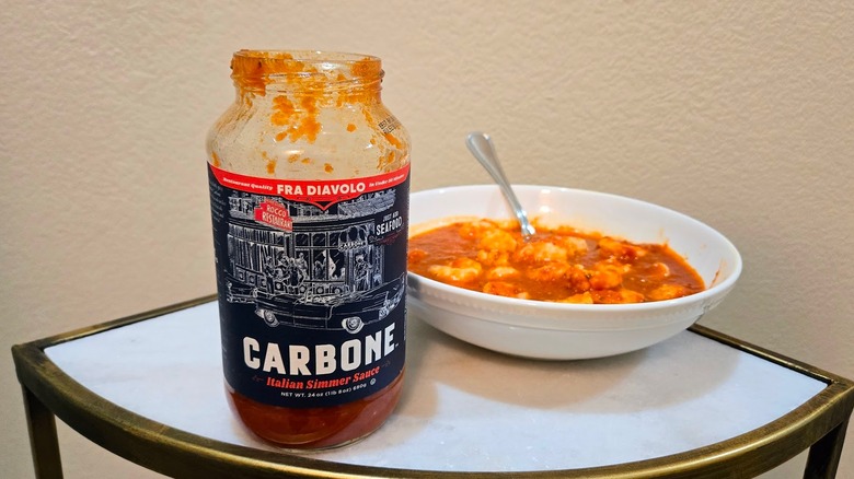 Carbone Fra Diavolo and shrimp