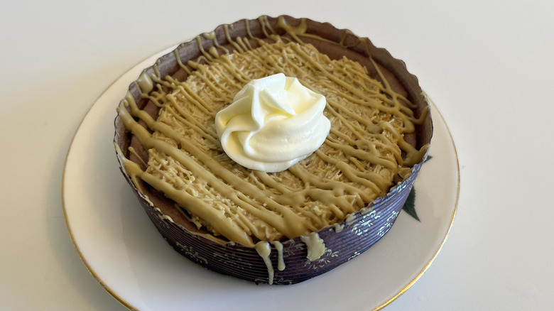 Top view of Crumbl Dubai Chocolate Cheesecake