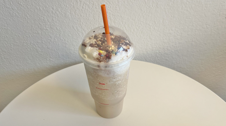 Candy Bar Frozen Coffee with whipped cream