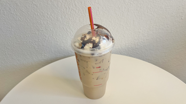 Candy Bar Signature Iced Latte with whipped cream