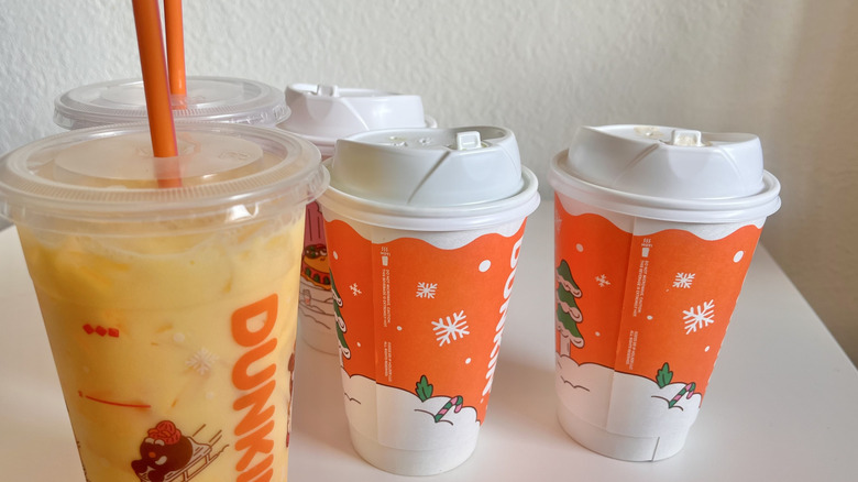 Close-up of different Protein Milk drinks from Dunkin'