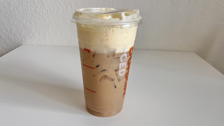 Banana Puddin' Cloud Latte in plastic cup