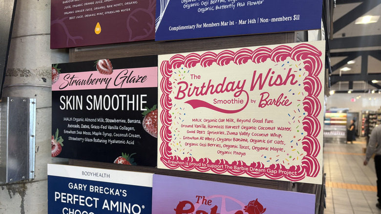 The menu at the tonic bar at Erewhon