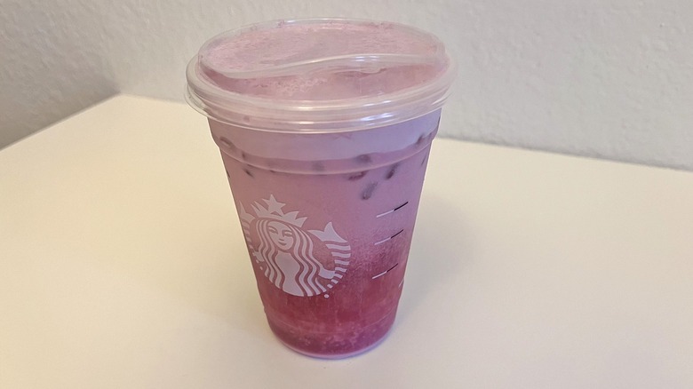 Close-up of Starbucks Hannah Montana Refresher