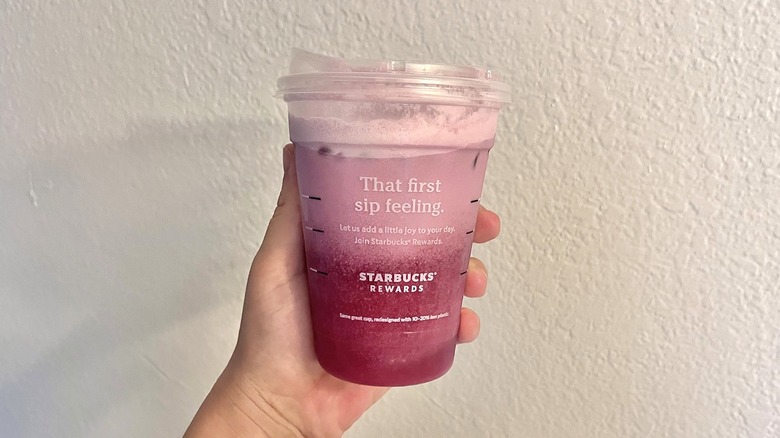 Starbucks Hannah Montana Refresher in-hand