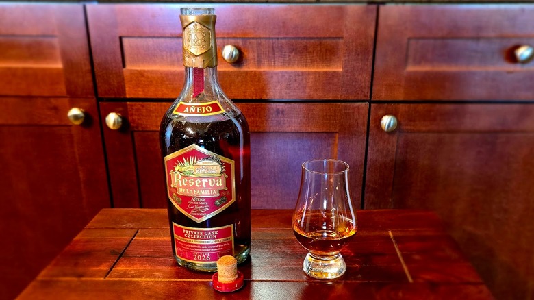 Bottle of Reserva de la Familia Private Cask Edition No. 2 with Glencairn glass