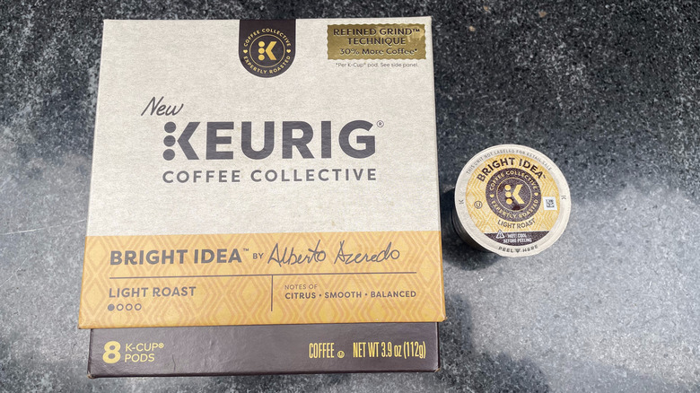 Box and pod of Bright Idea by Alberto Azeredo from the Keurig Coffee Collective