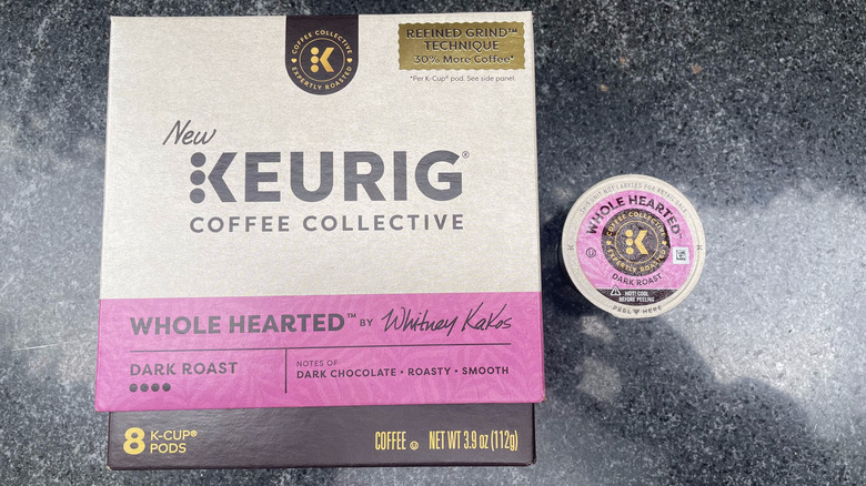 Box and pod of Whole Hearted by Whitney Kakos from the Keurig Coffee Collective