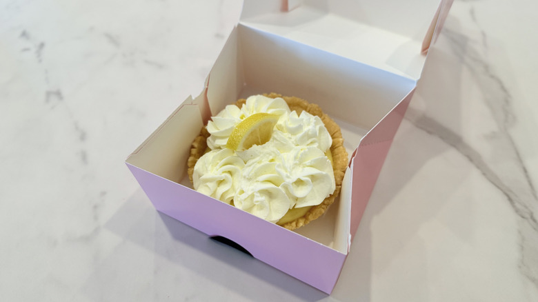 Crumbl and Martha Stewart's Mile High Lemon Pie in a box