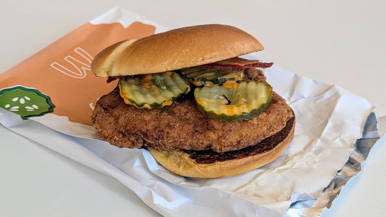 McDonald's Bacon Buffalo Ranch McCrispy on top of wrapper