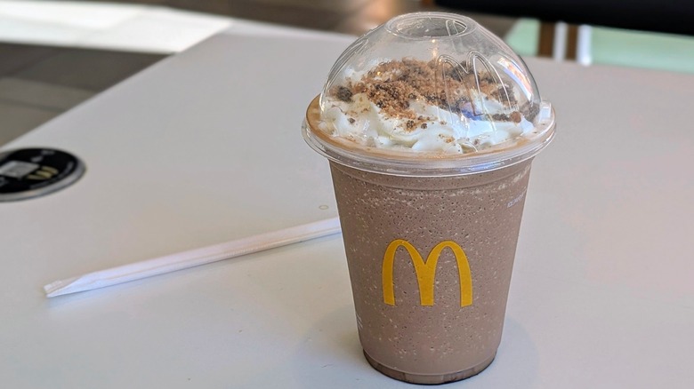 McDonald's Chips Ahoy! Frappé in plastic cup