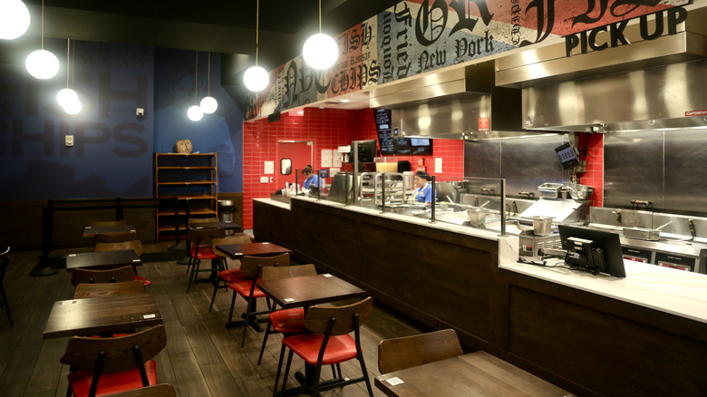 Interior of Gordon Ramsay Fish & Chips restaurant