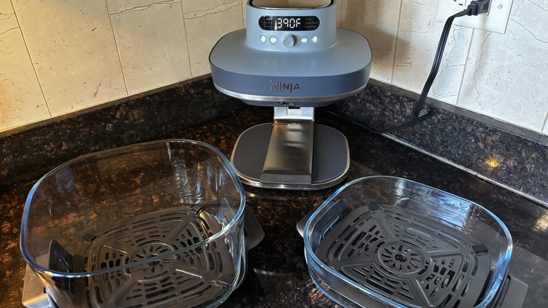 Ninja CRISPi Pro air fryer with two glass baskets