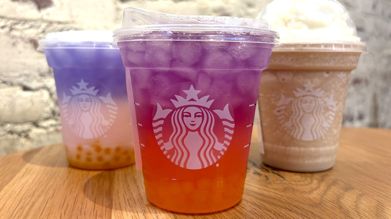 The new Starbucks Tropical Butterfly Refresher, Butterfly Drink, and Horchata Frappuccino