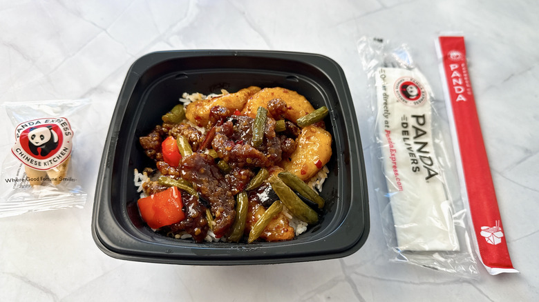 Panda Express crispy sesame shrimp & beef