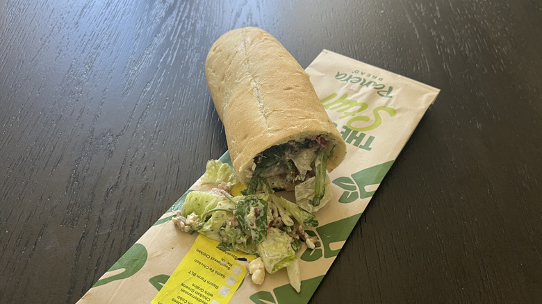 Panera Steakhouse Salad Stuffer on to-go bag.