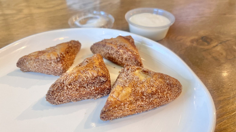 Cinnamon Croissant Bites on a plate